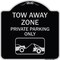 Signmission Tow Away Zone Private Parking W/ Car Towing Heavy-Gauge Aluminum Sign, 18" x 18", BS-1818-22802 A-DES-BS-1818-22802 - alternate 1